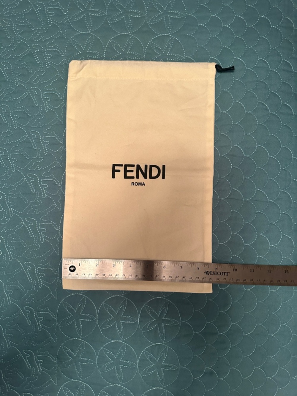Fendi Cream Dust Bag with Black Logo